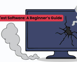 Smoke test software concept illustration showing a cracked computer screen with smoke, representing early software build failure detection.