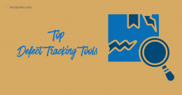 Top defect tracking tools illustration with bug report document and magnifying glass