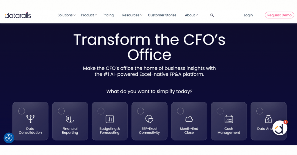 Datarails FP&A software for Excel-based budgeting, forecasting, financial reporting, and CFO office automation.
