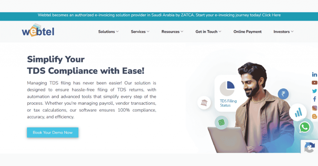 Webtel TDS compliance software for automated TDS return filing and tax management