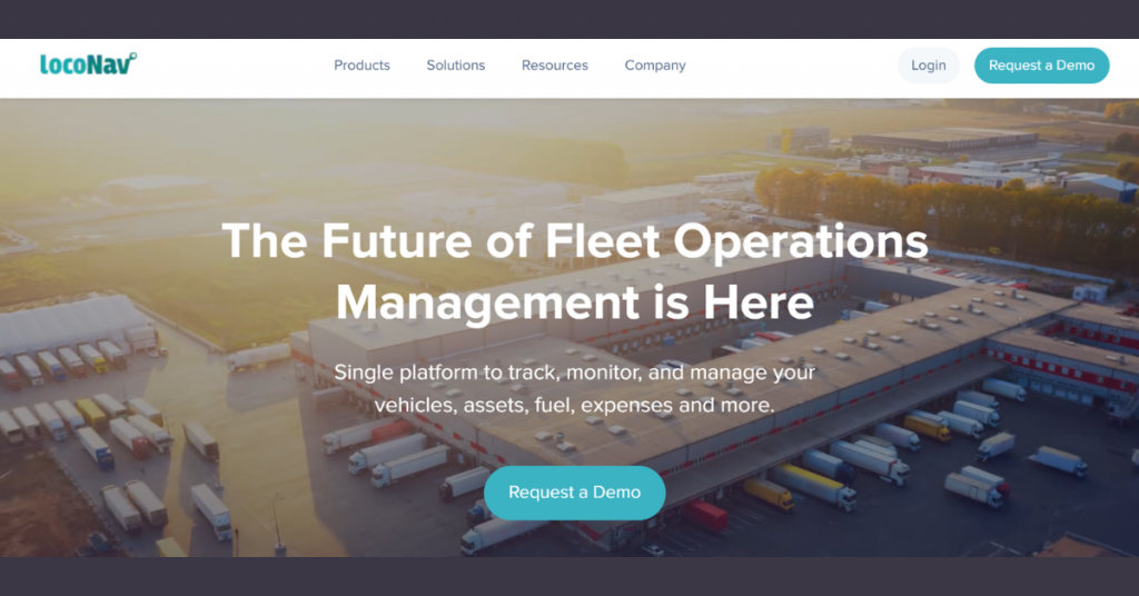 LocoNav fleet management software dashboard for GPS vehicle tracking, route optimization, and fleet operations.