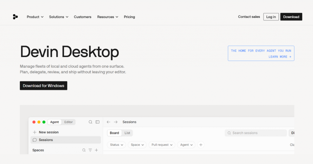 Devin Desktop AI software engineer platform for autonomous coding, debugging, and project management.