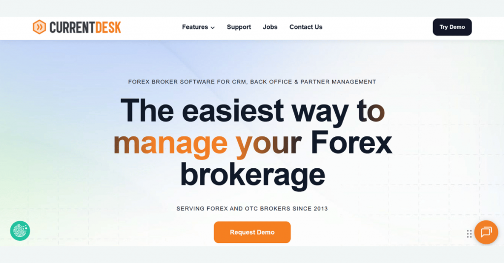 CurrentDesk Forex CRM and broker management software for client relationship management, back office automation, and partner management.