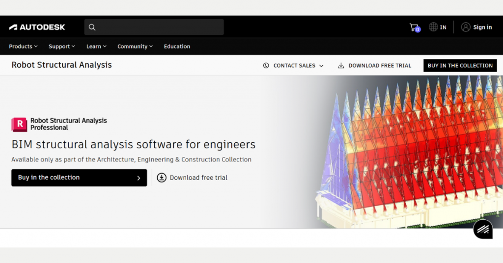 Autodesk Robot Structural Analysis Professional software interface for BIM-based structural analysis and engineering design.