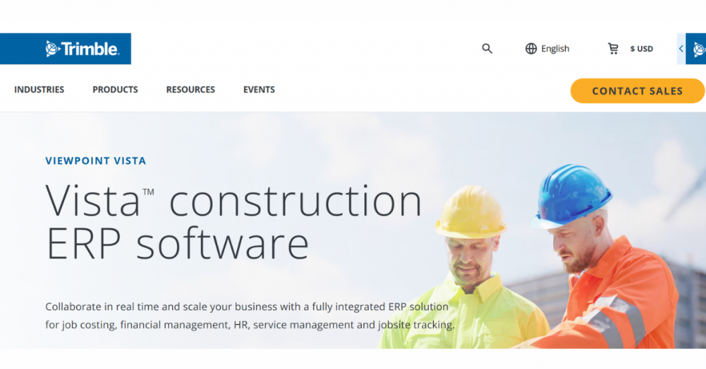 Trimble Viewpoint Vista construction ERP software for contractors and project management