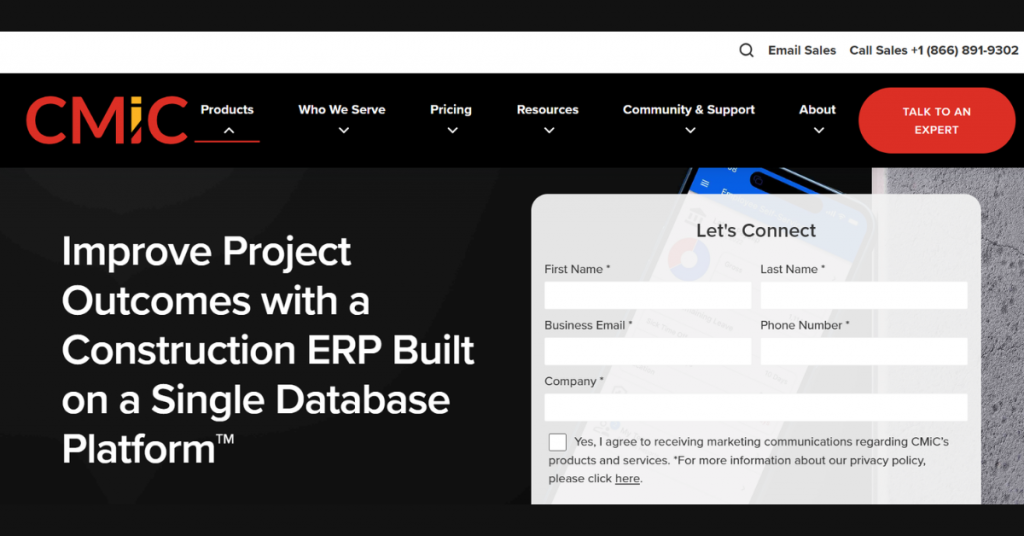 CMiC construction ERP software for managing construction projects and operations