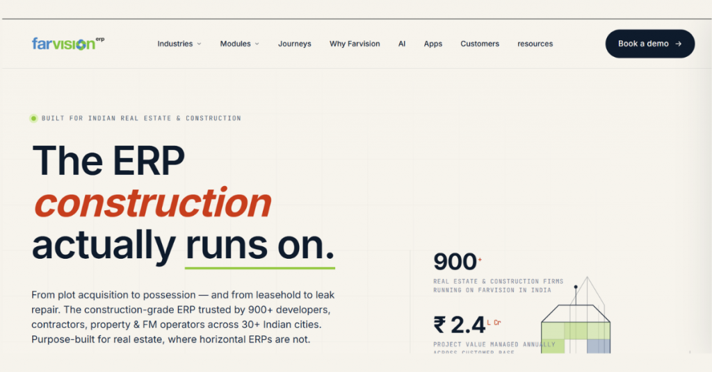 Farvision ERP software for real estate and construction project management