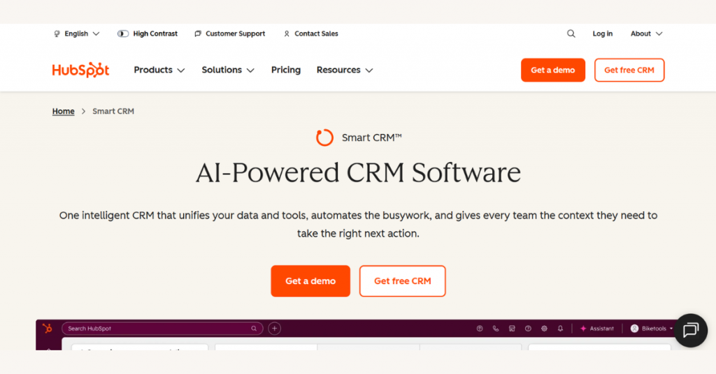 HubSpot AI-powered CRM software for business teams