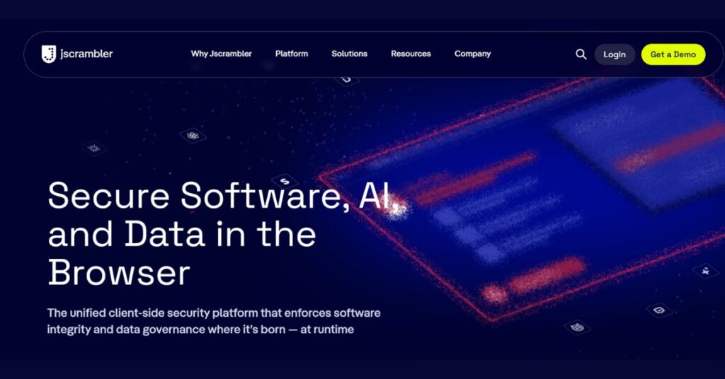 Jscrambler client-side security platform for protecting software, AI, and data in web browsers.