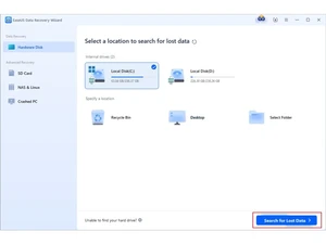 easeus data recovery wizard-location