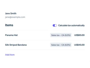 stripe tax software-items