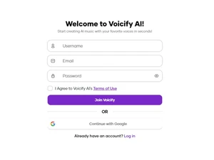 voicify ai loginpage