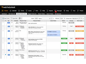 SolarWinds Web Help Desk dashboard