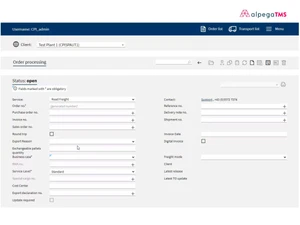 Alpega TMS order processing