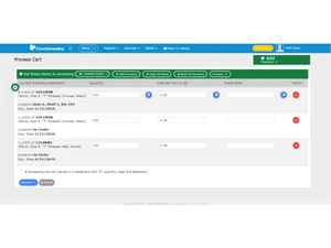 Clearly Inventory process cart