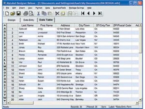 MyLabel Designer Deluxe 9-data table