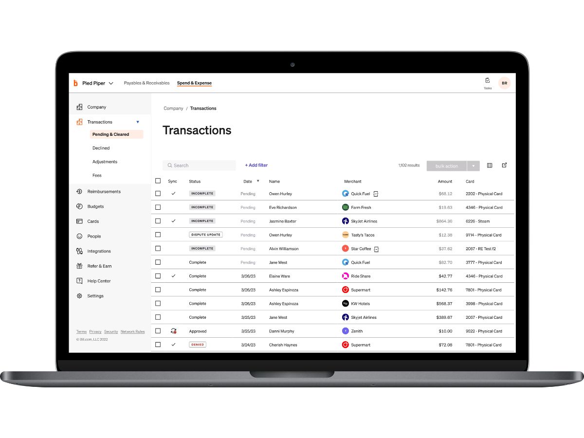 BILL Spend & Expense-transaction