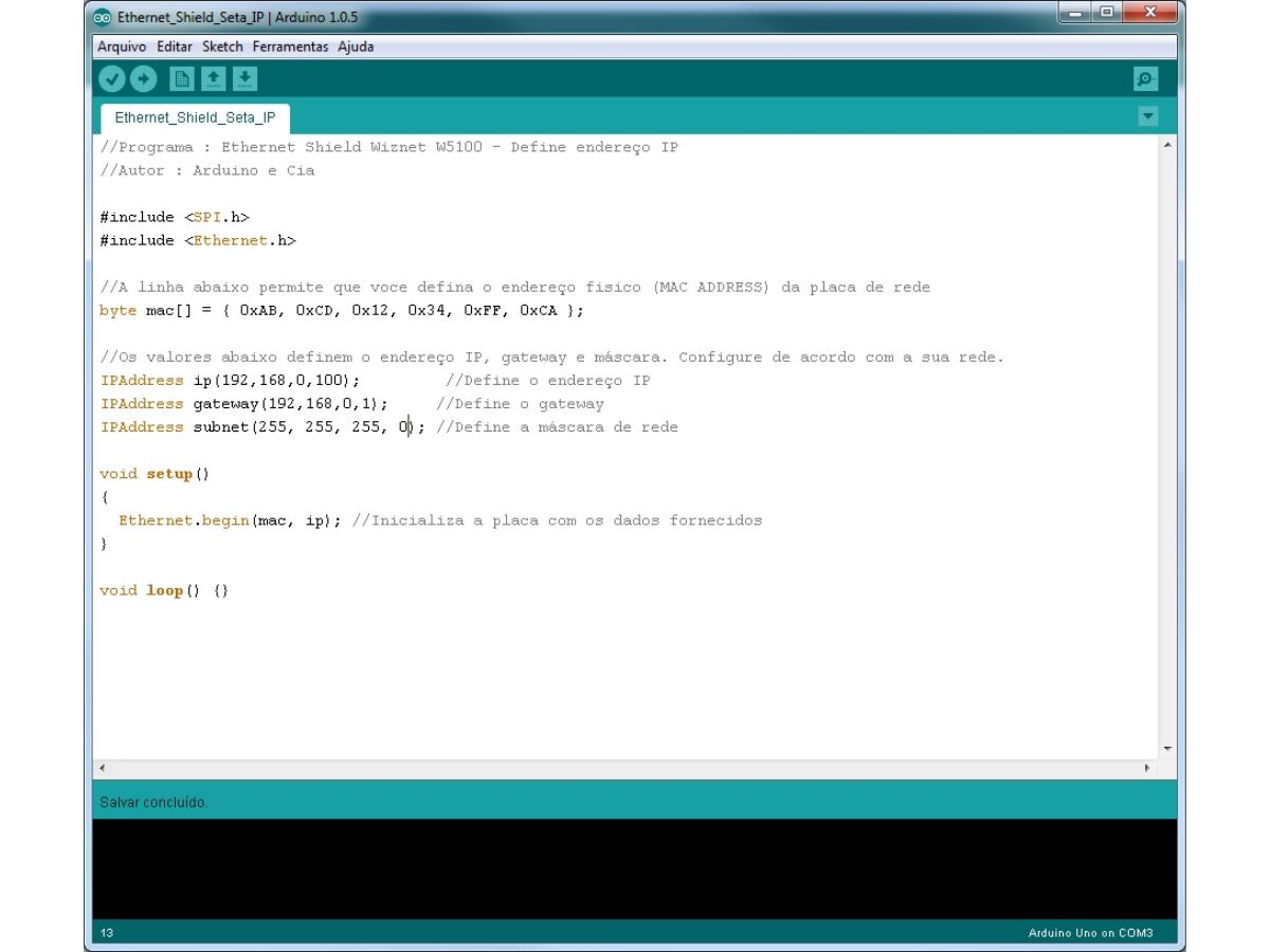 Arduino IDE-ethernet