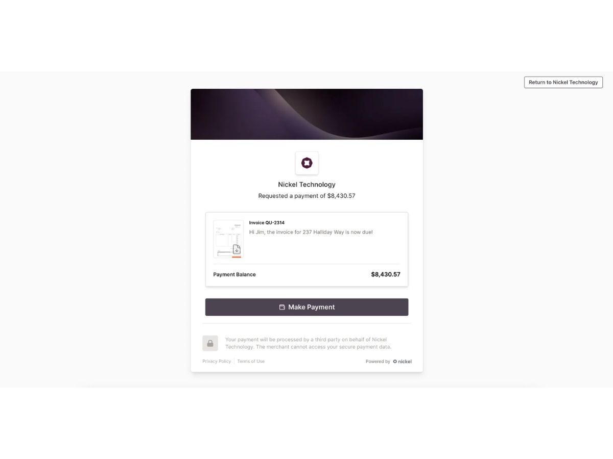 Nickel make payment