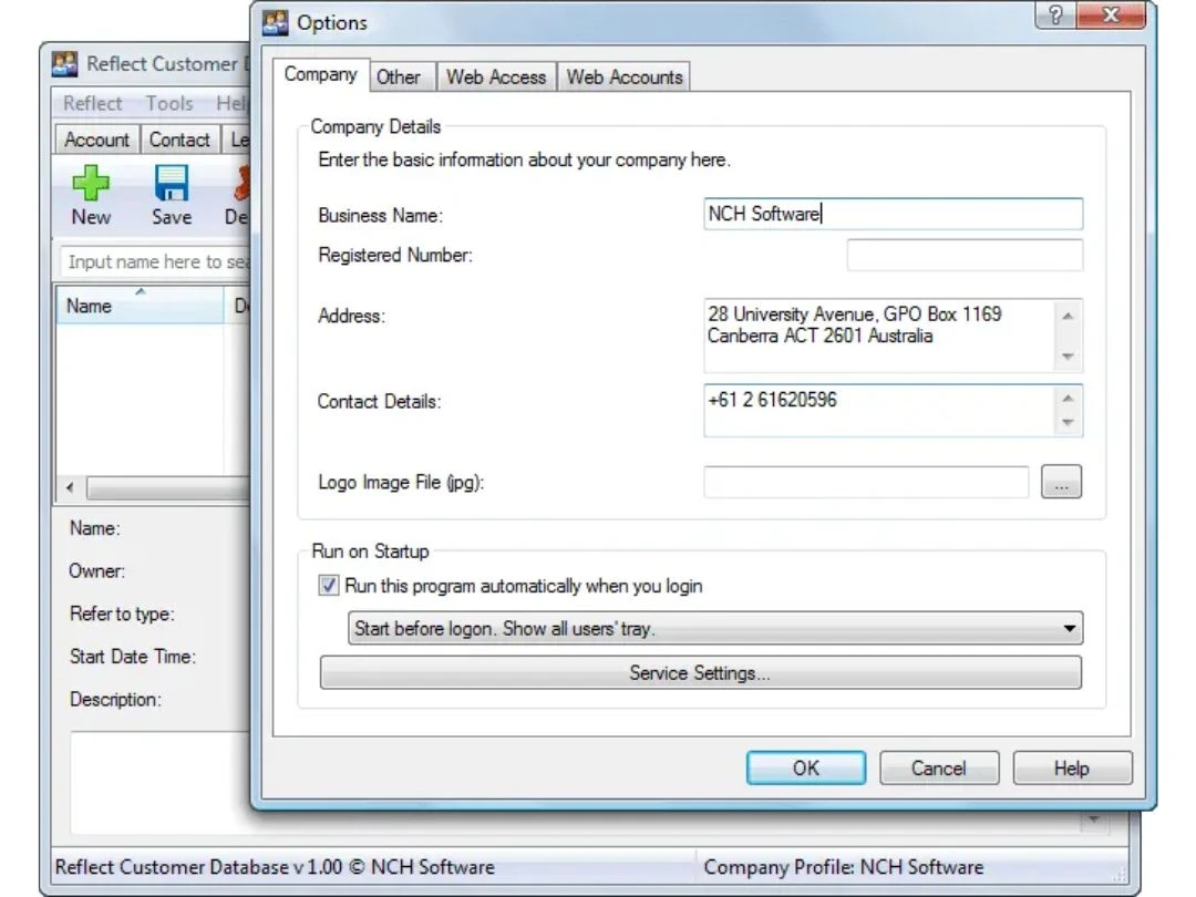 nchreflectcrm-optionspage