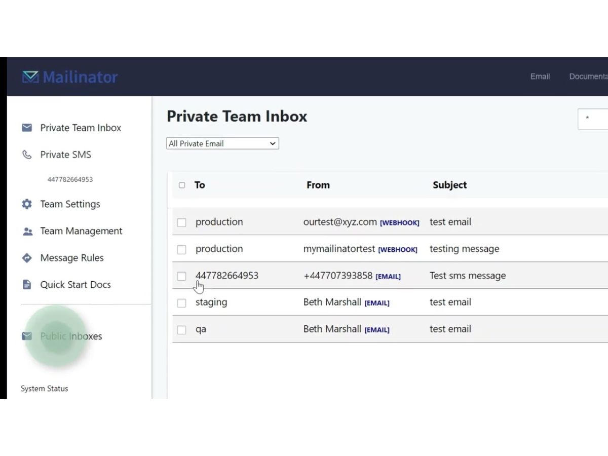 Mailinator-inbox