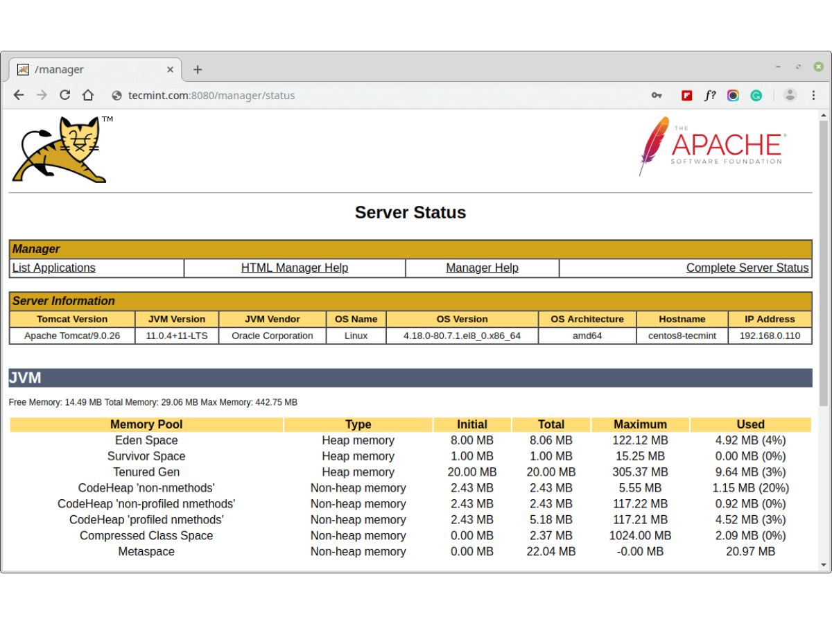 Apache Tomcat-status