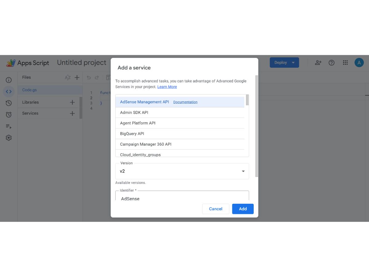 Google-Apps-Script-services