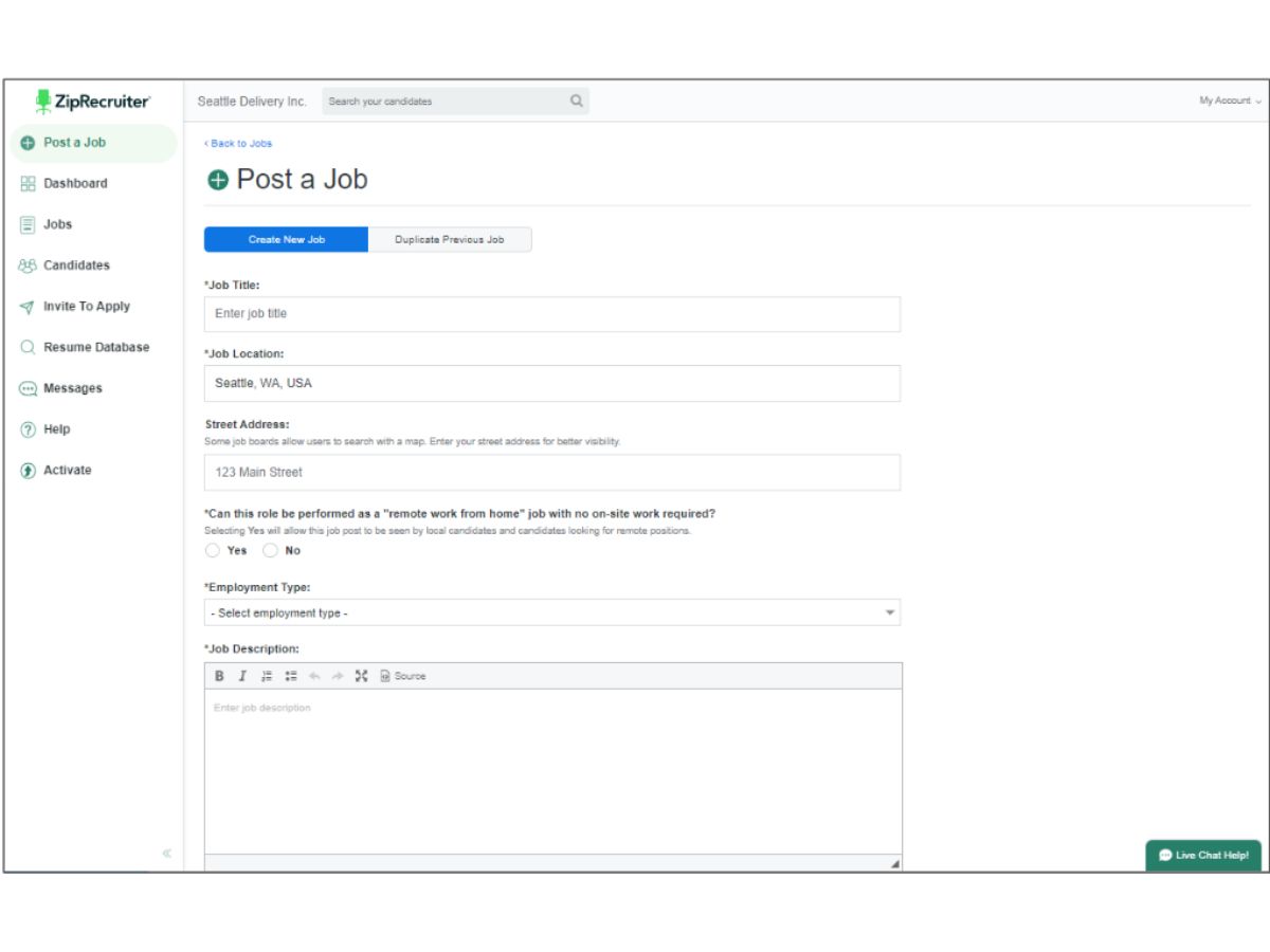 ZipRecruiter-post job