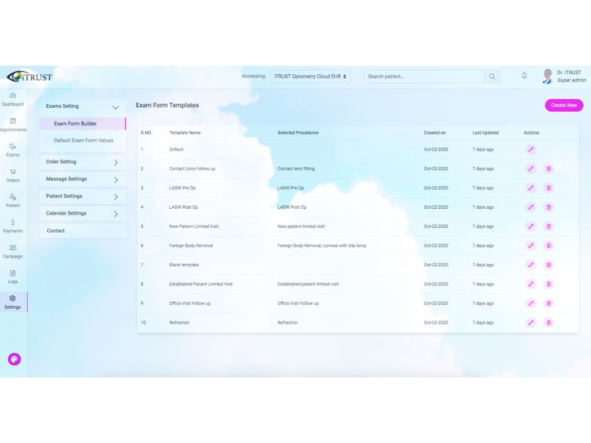 iTRUST-templates