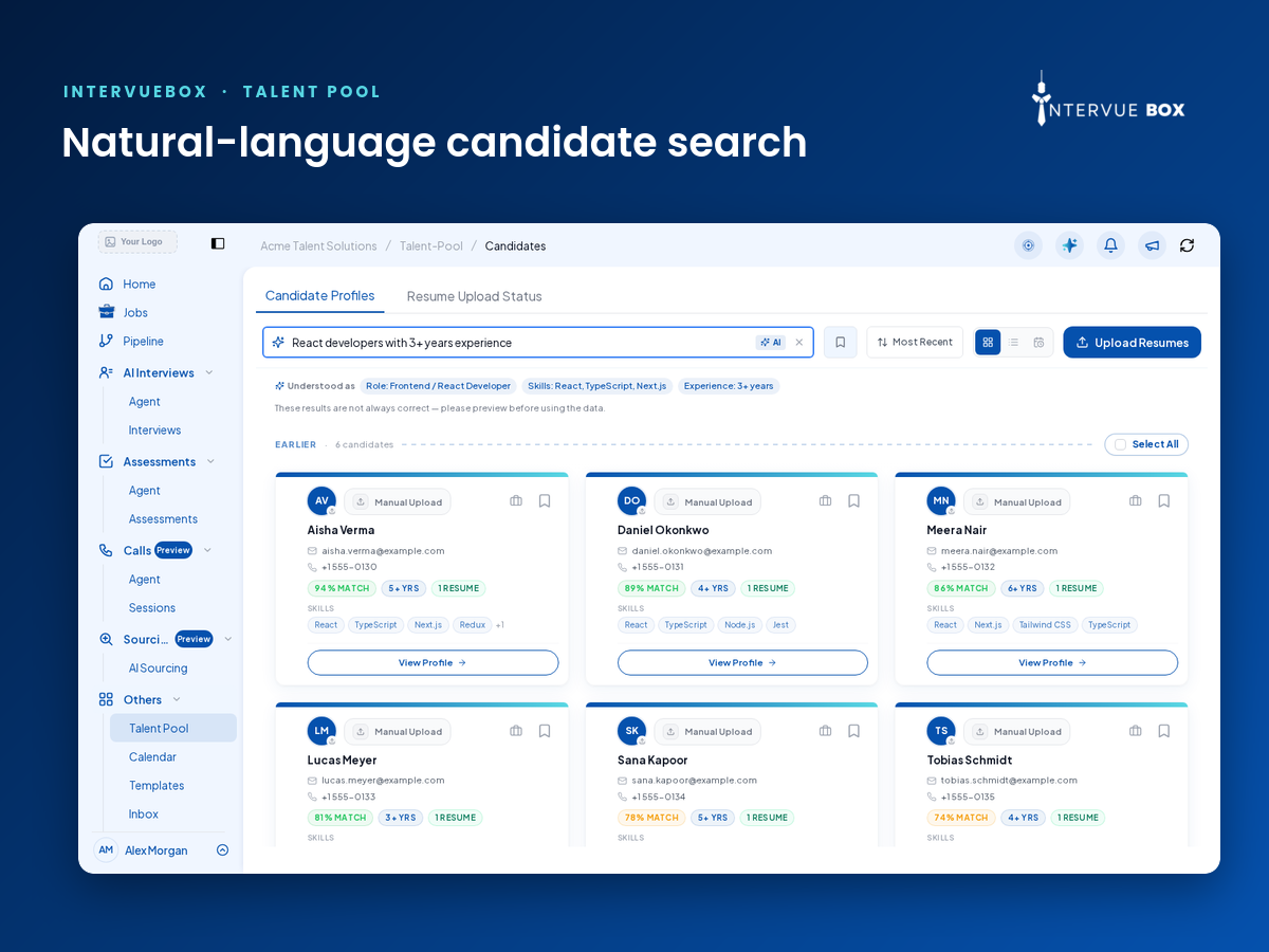 IntervueBox talent pool