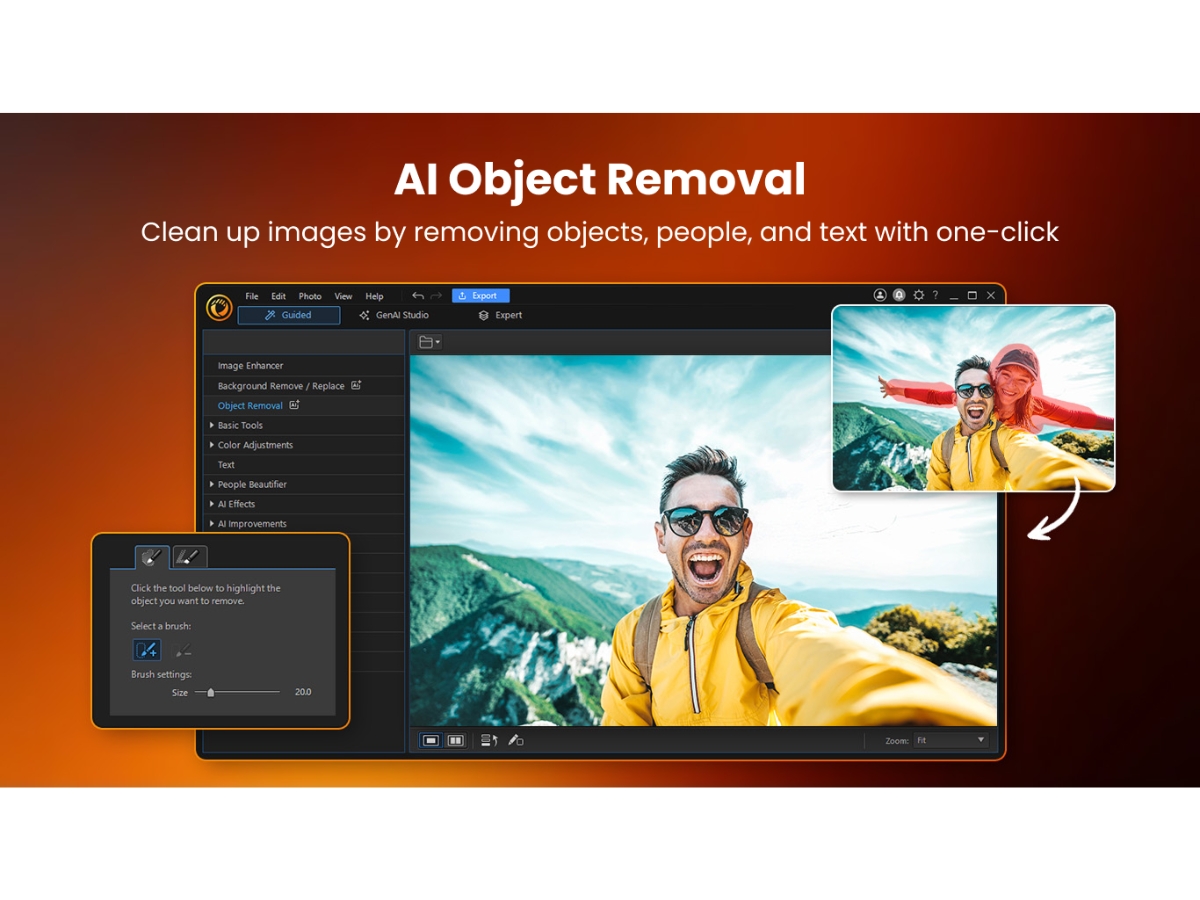 PhotoDirector 365-object removal
