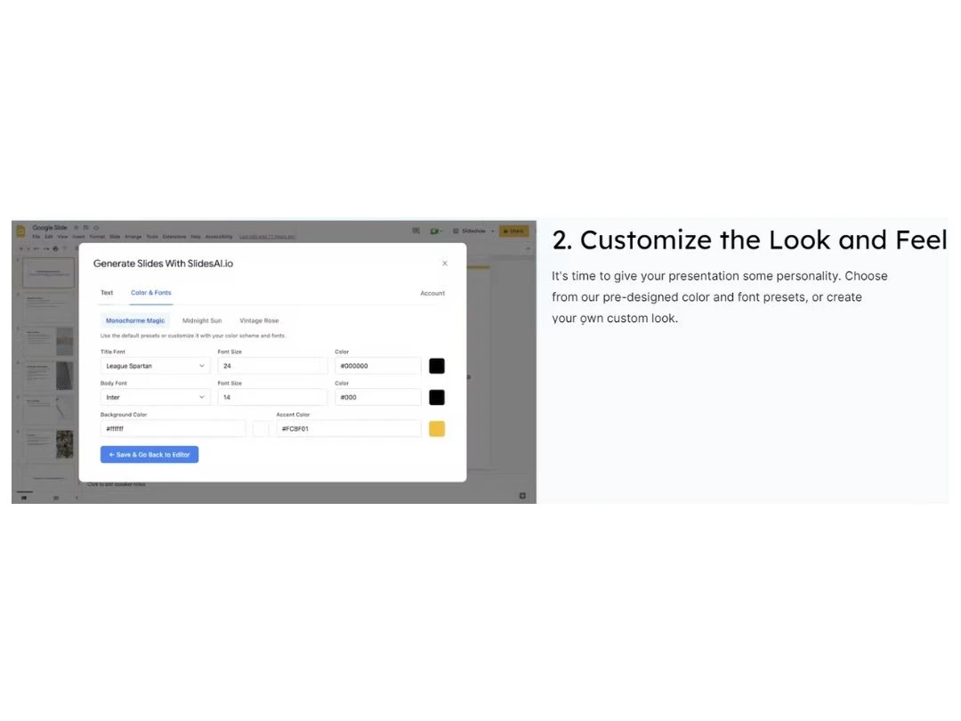 SlidesAI-Customizethelook