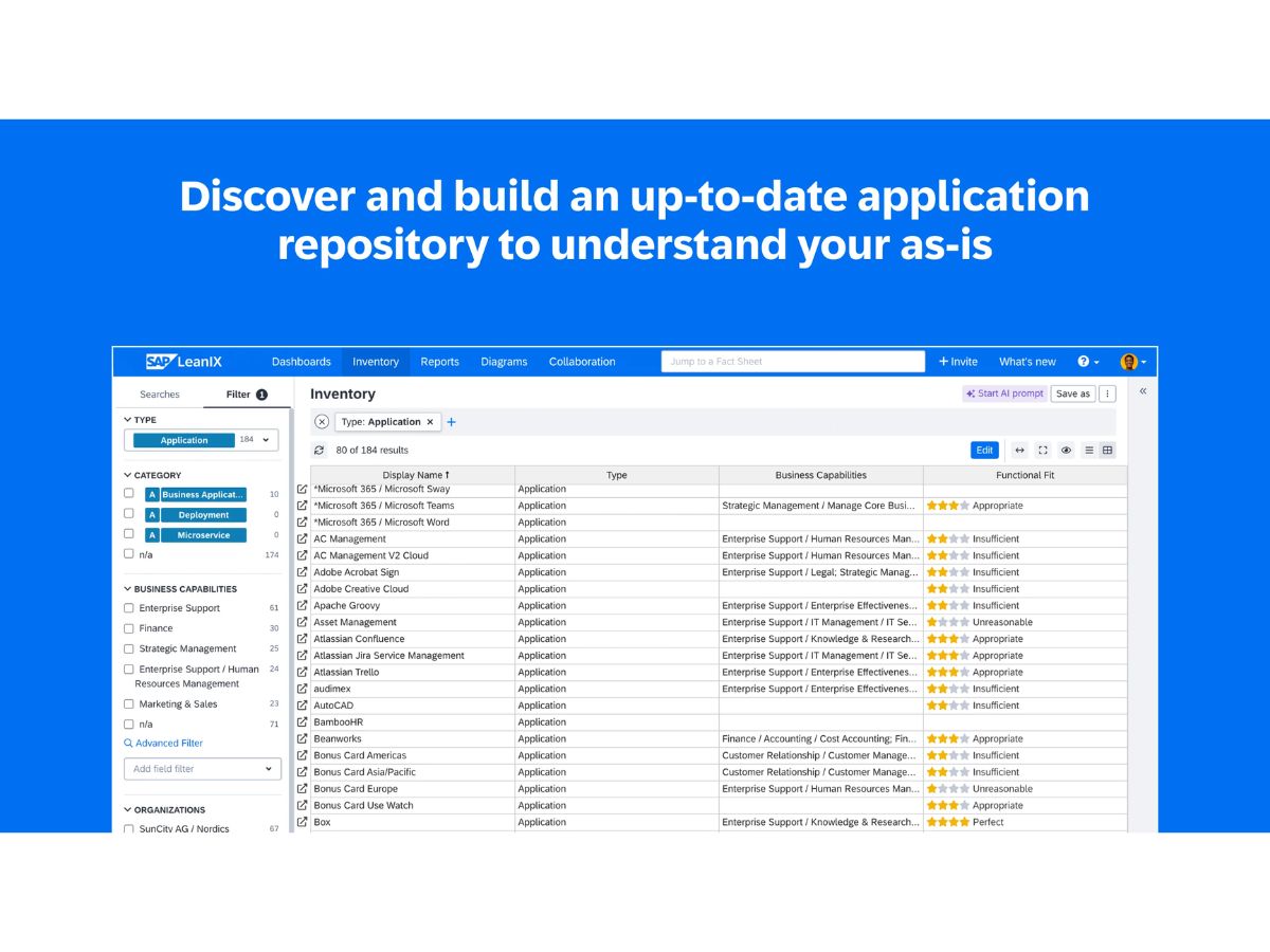 SAP LeanIX-inventory table