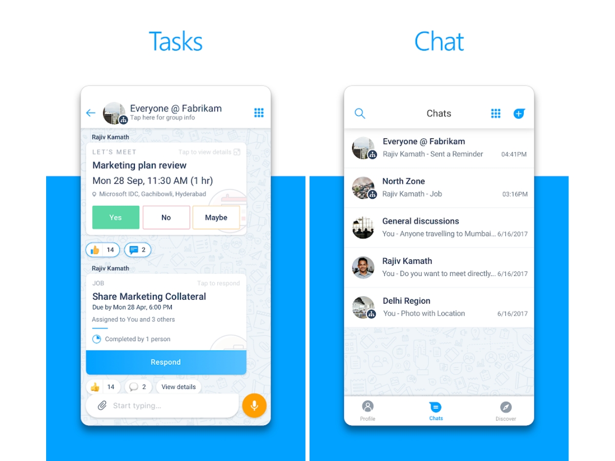 Microsoft Kaizala-tasks