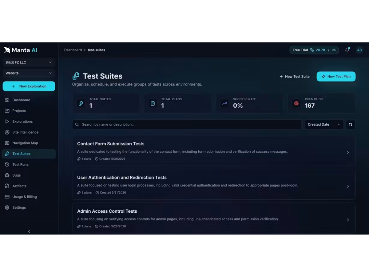 Manta AI-test suites
