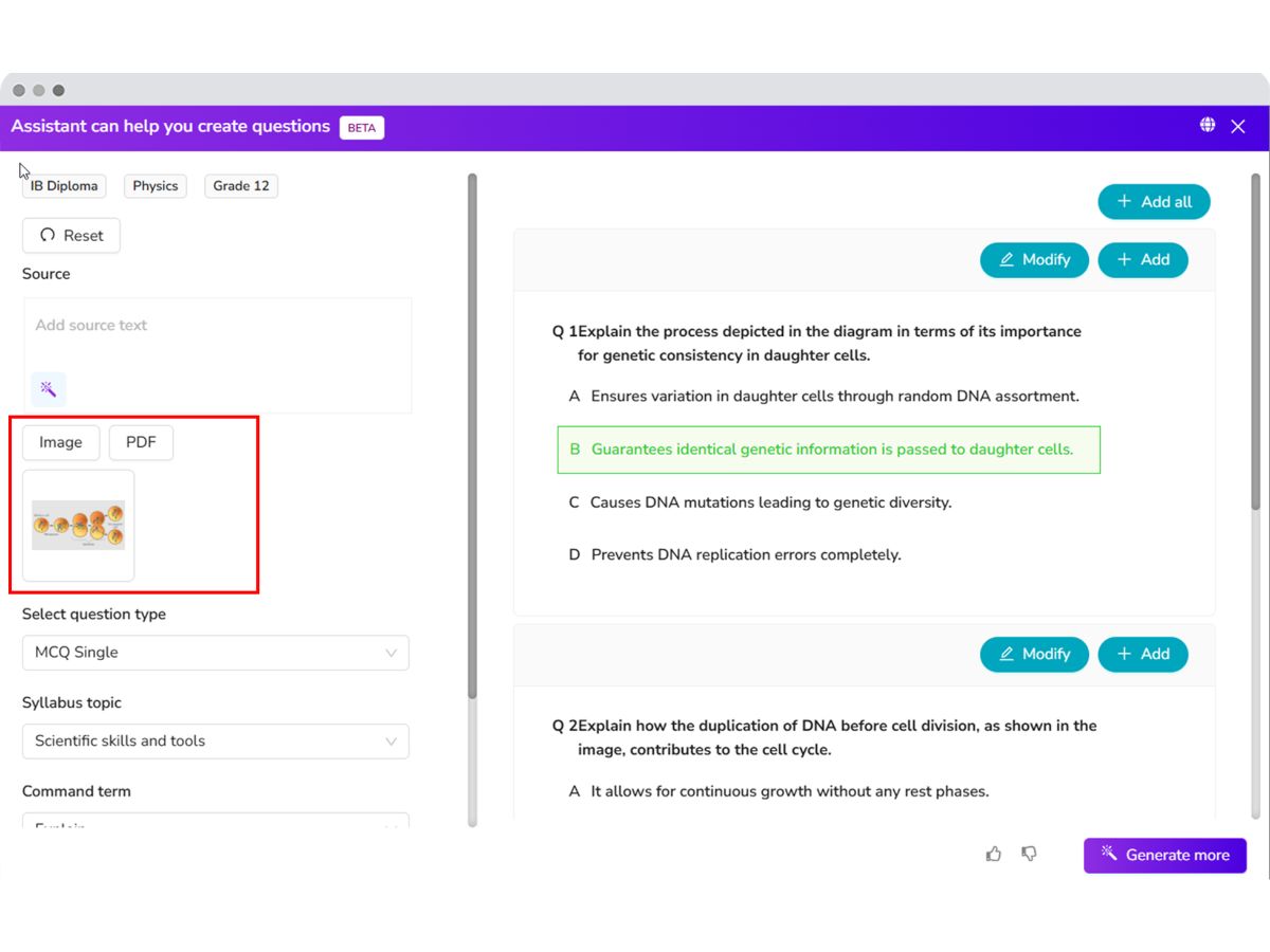 AssessPrep-generate questions