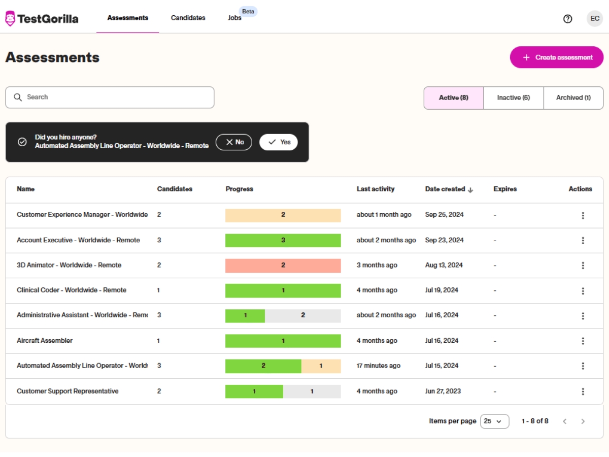 TestGorilla-assessments
