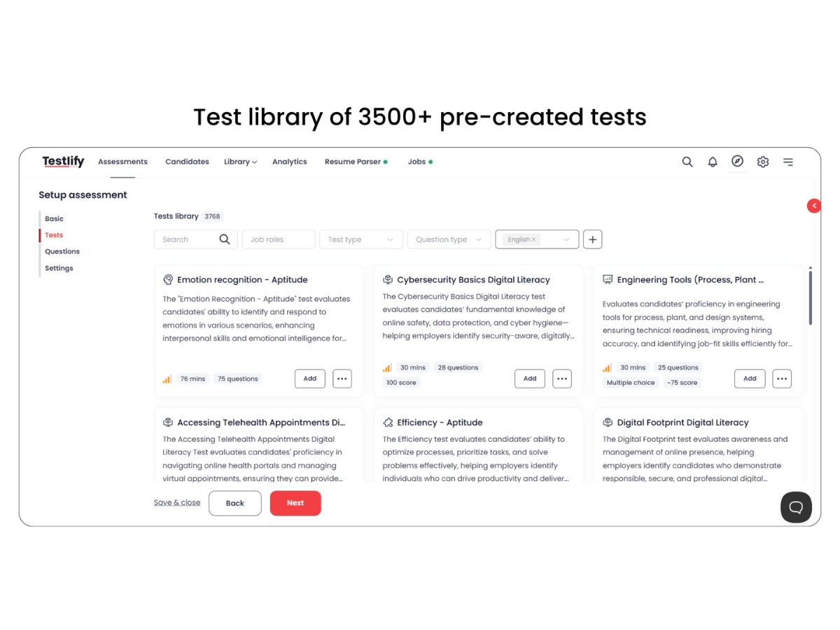 Testlify-test library