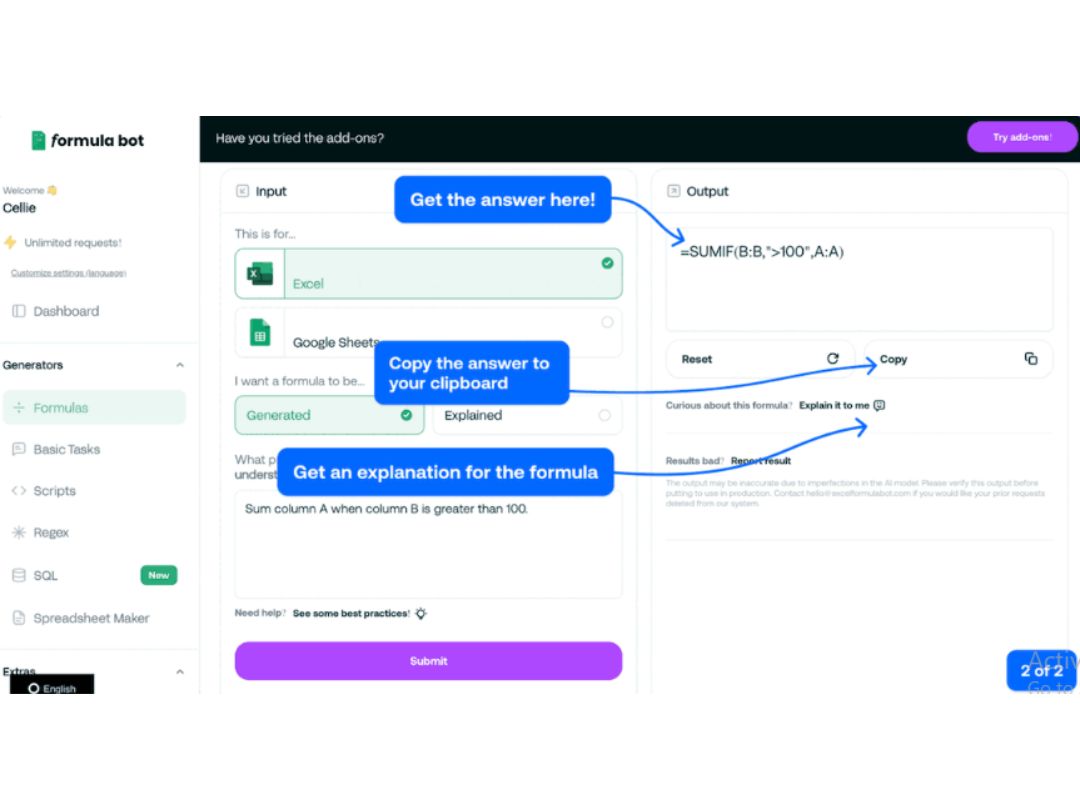 Formula Bot-Google Sheets