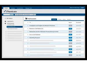 ithenticate plagiarism-dashboard