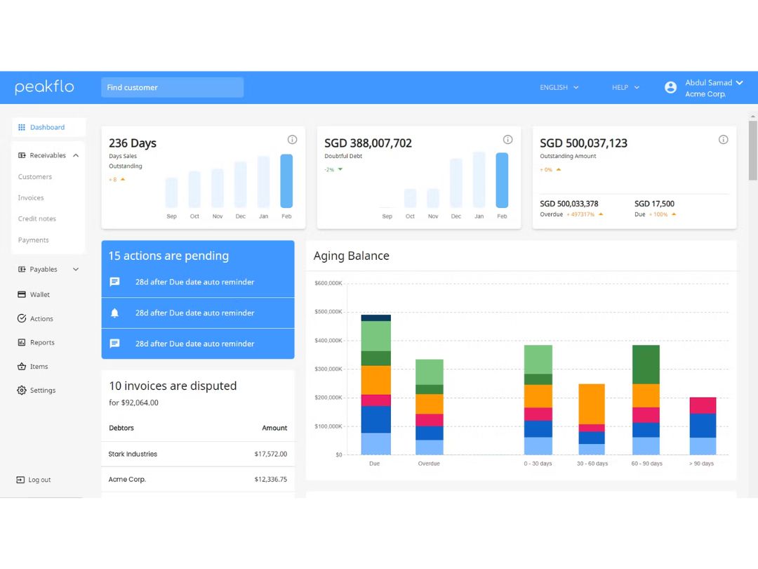 Peakflo-dashboard