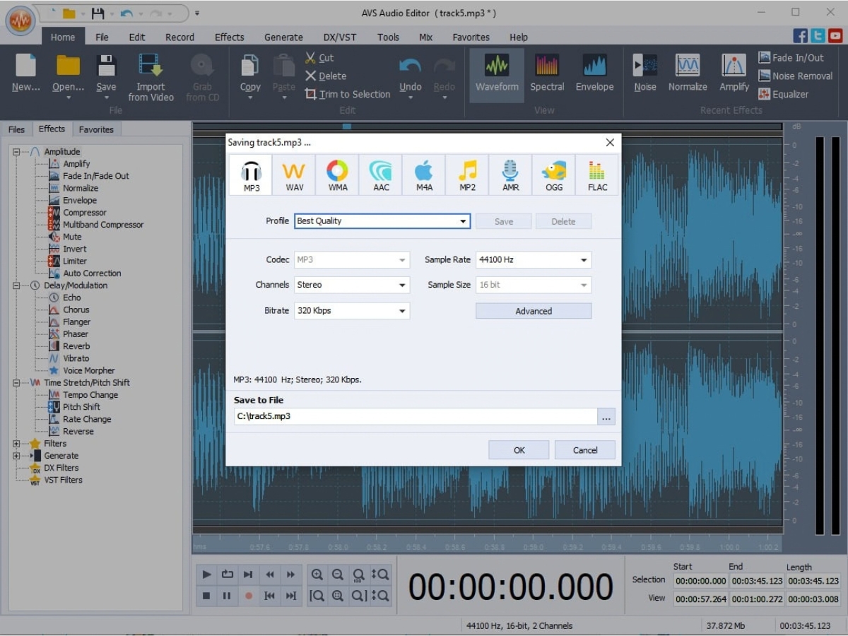 AVS Audio Editor-formats