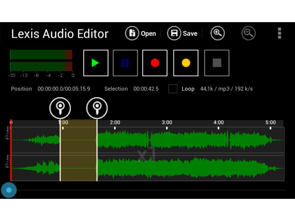 Lexis Audio Editor-position