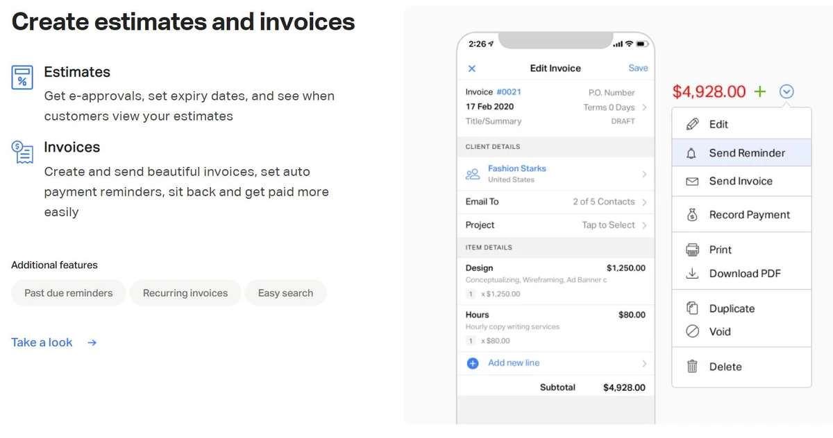 billbookcreateestimateinvoices