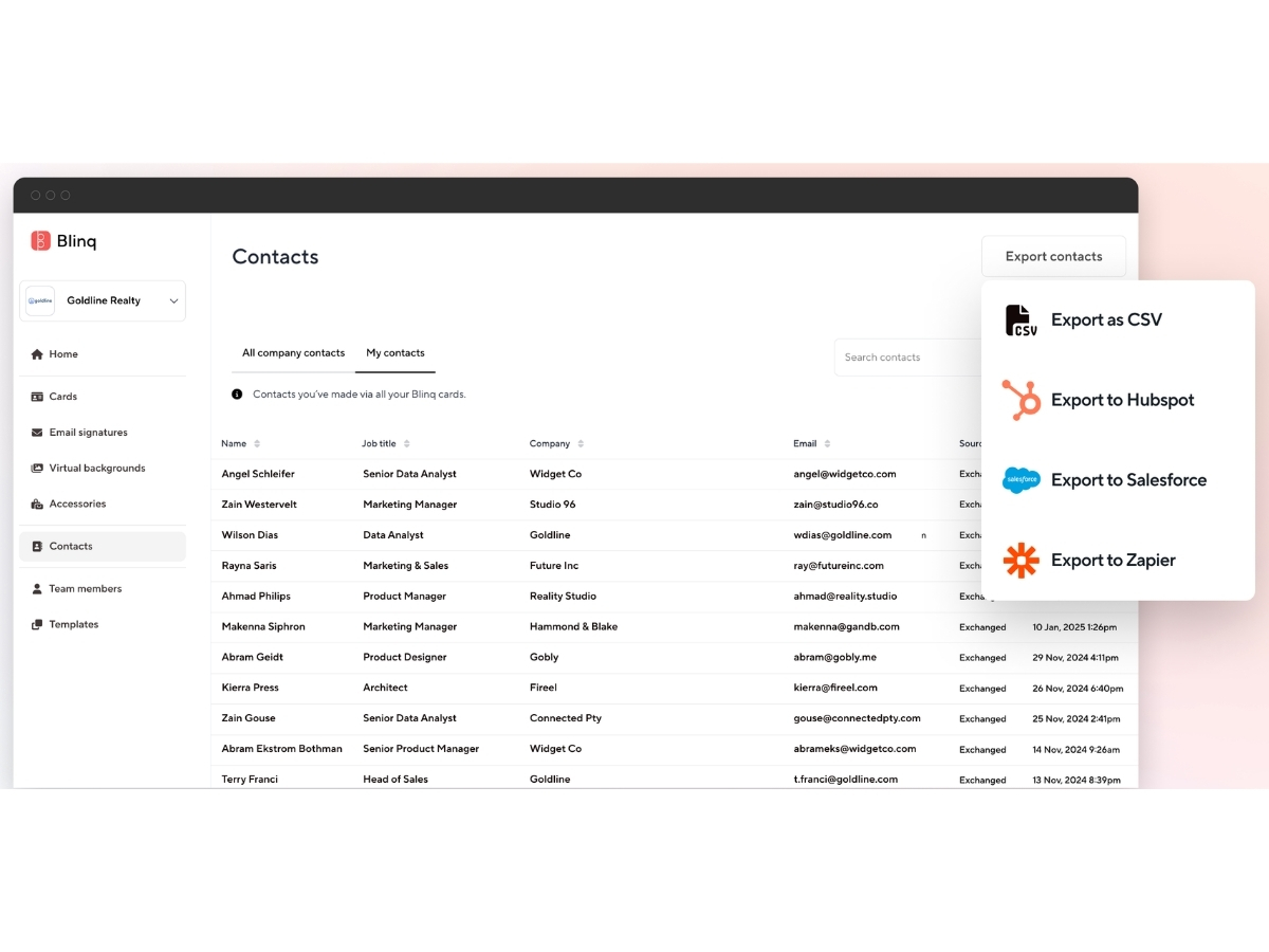 Blinq-contacts