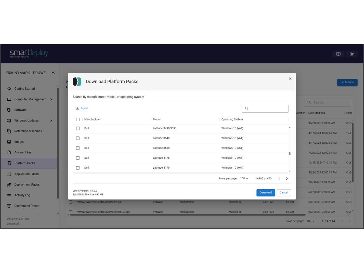 SmartDeploy-platform packs
