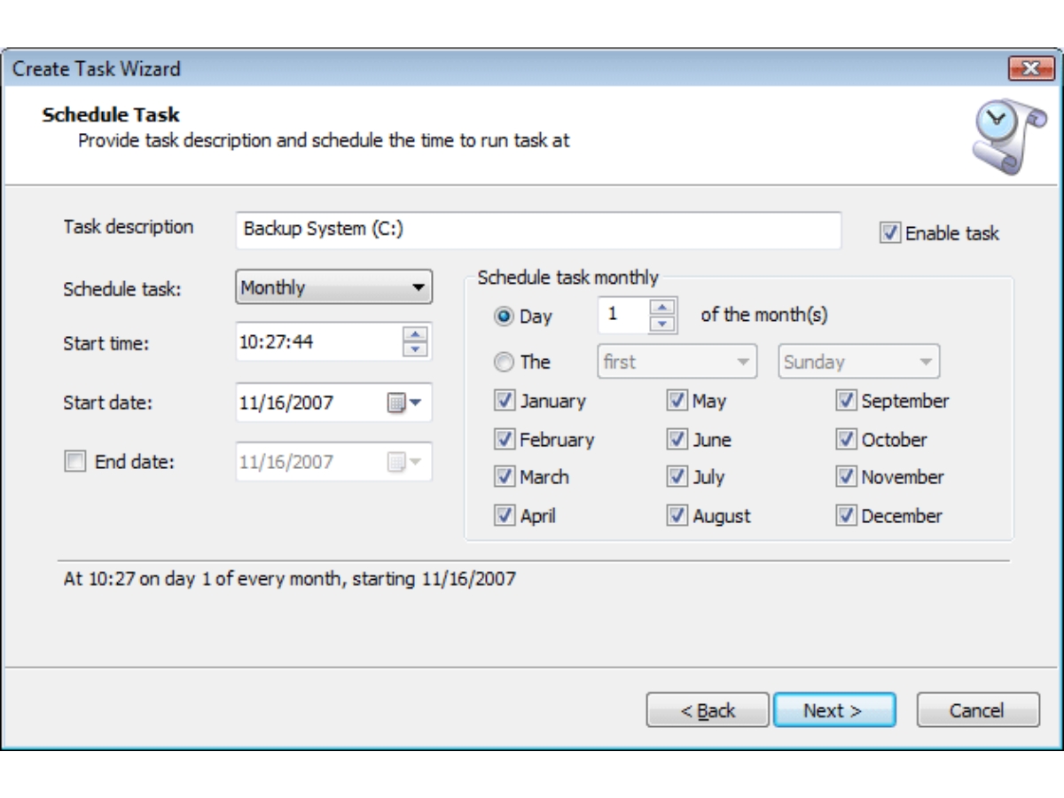 Active Disk Image-schedule
