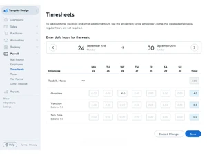 Wave Payroll timesheets