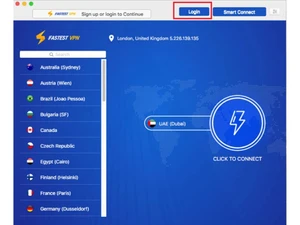 FastestVPN connection