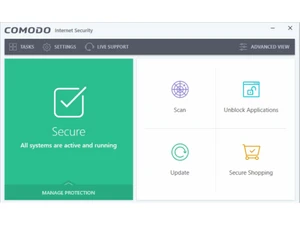 Comodo Antivirus dashboard
